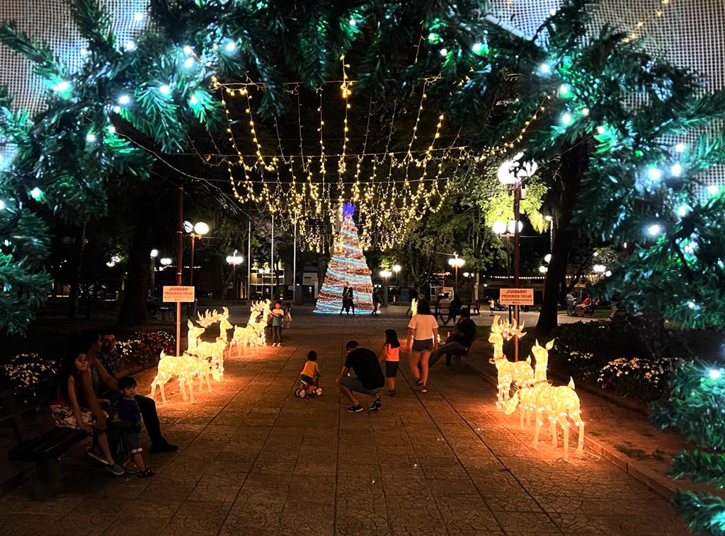 Plaza 19 de abril cuenta con decoración navideña
