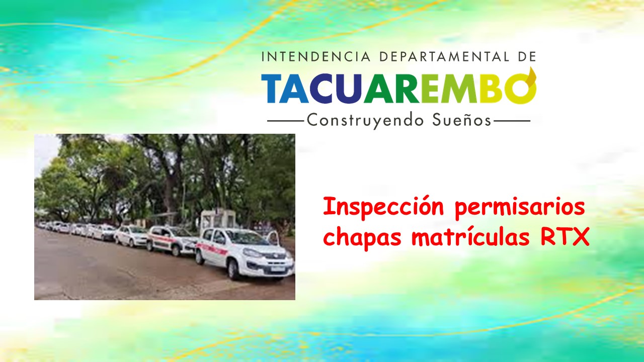 Inspección permisarios chapas matrículas RTX