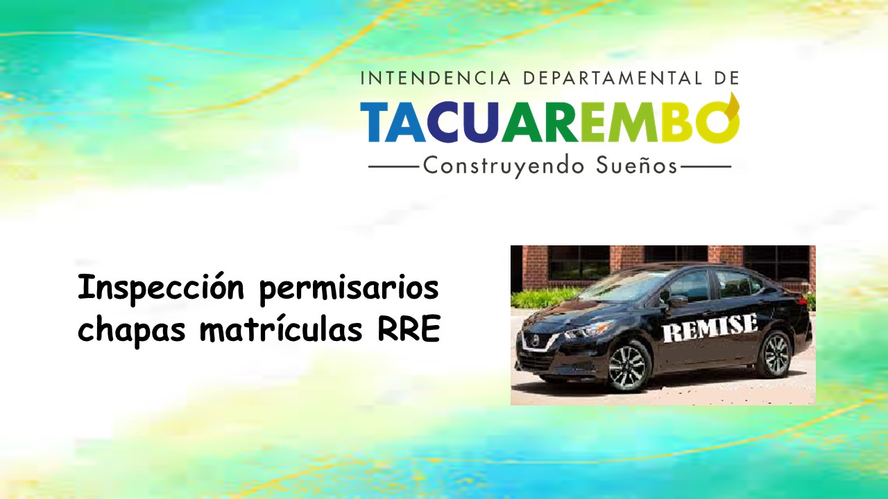 Inspección permisarios chapas matrículas RRE