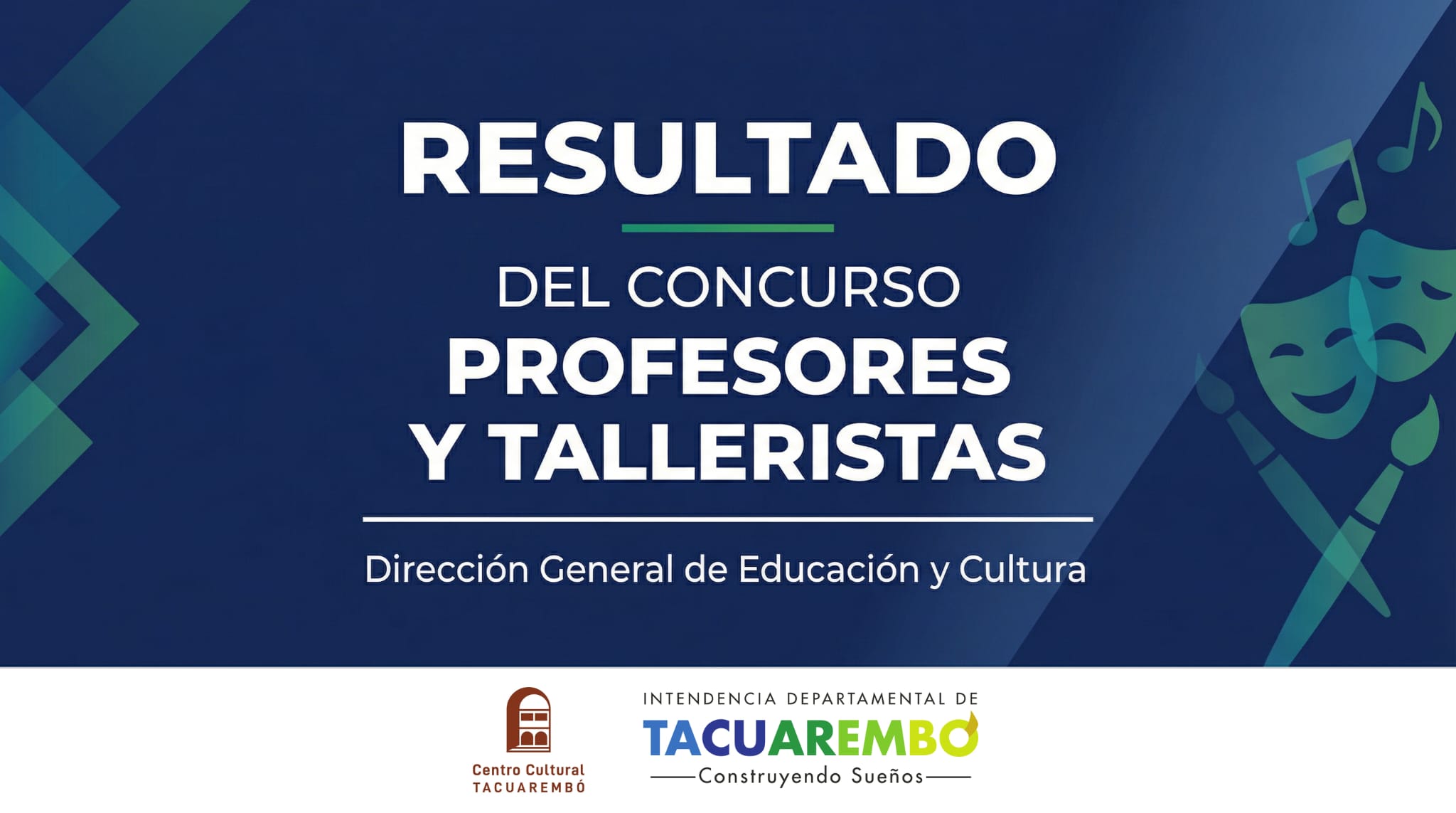 Resultados del concurso de oposición y mérito para ocupar cargos de docentes y talleres de la Dirección General de Educación y  Cultura