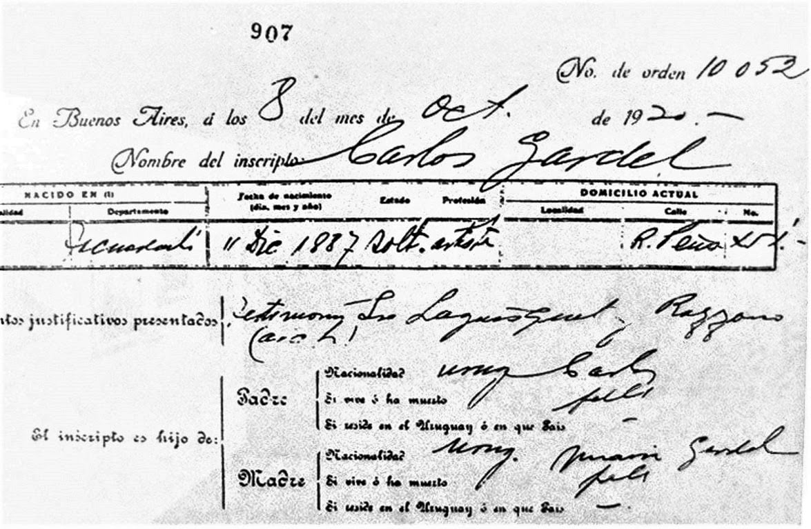 Acto conmemorativo centenario uruguayo Carlos Gardel