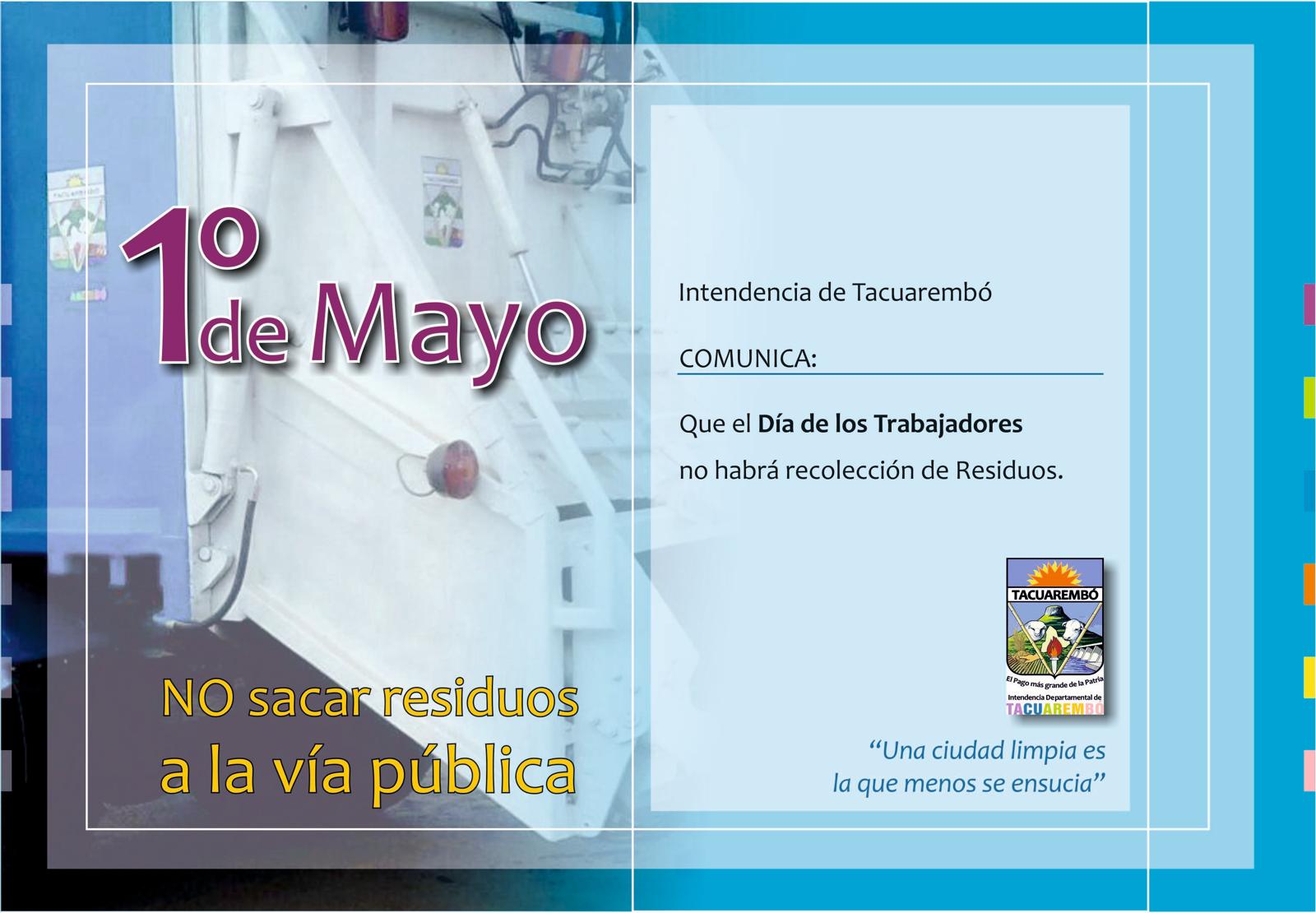 Se solicita NO sacar residuos a la vía pública