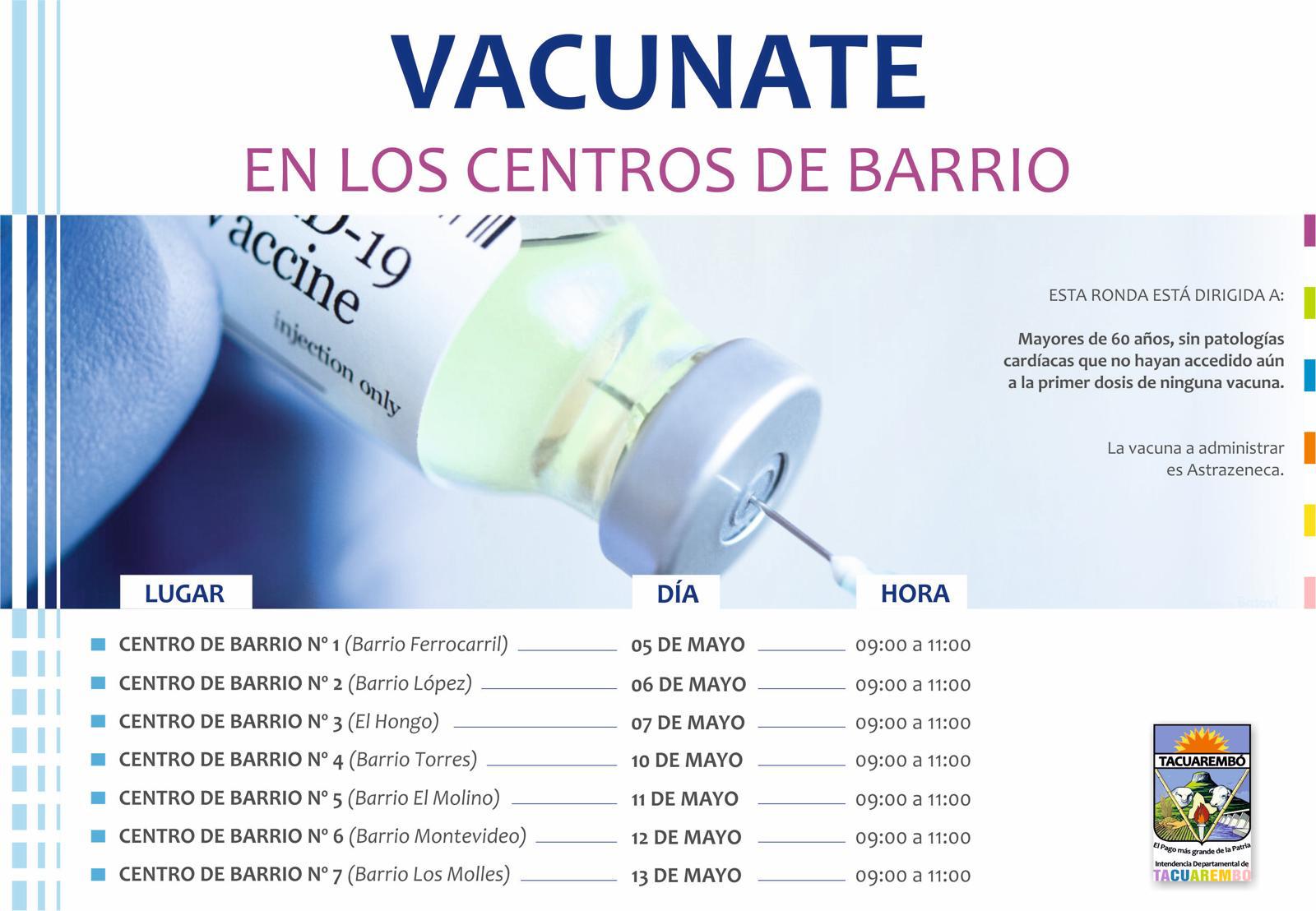 Comenzó la campaña “Vacúnate en los Centros de Barrio”