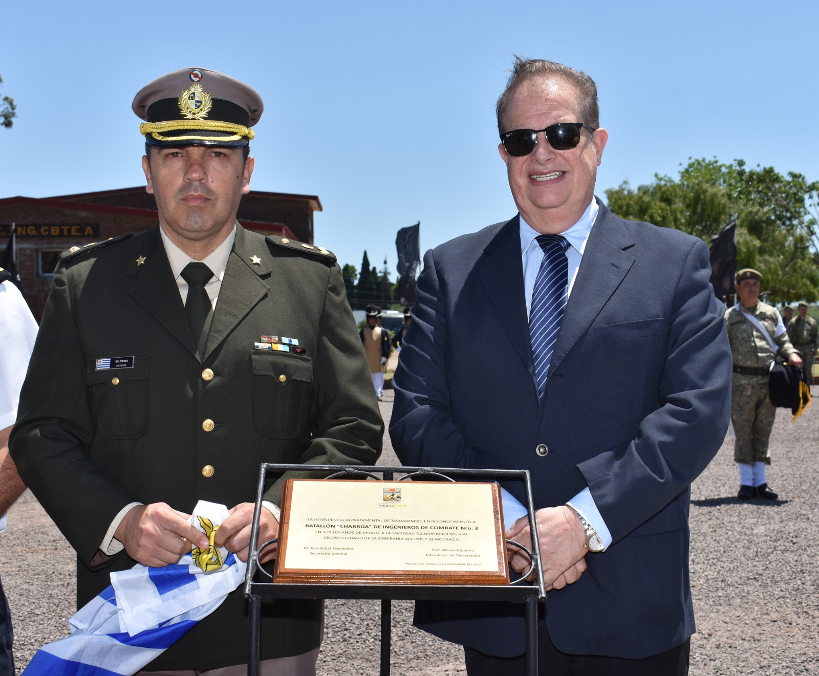 Lacalle Pou y Ezquerra participaron de la celebración por el 100° aniversario del Batallón de Combate N°3