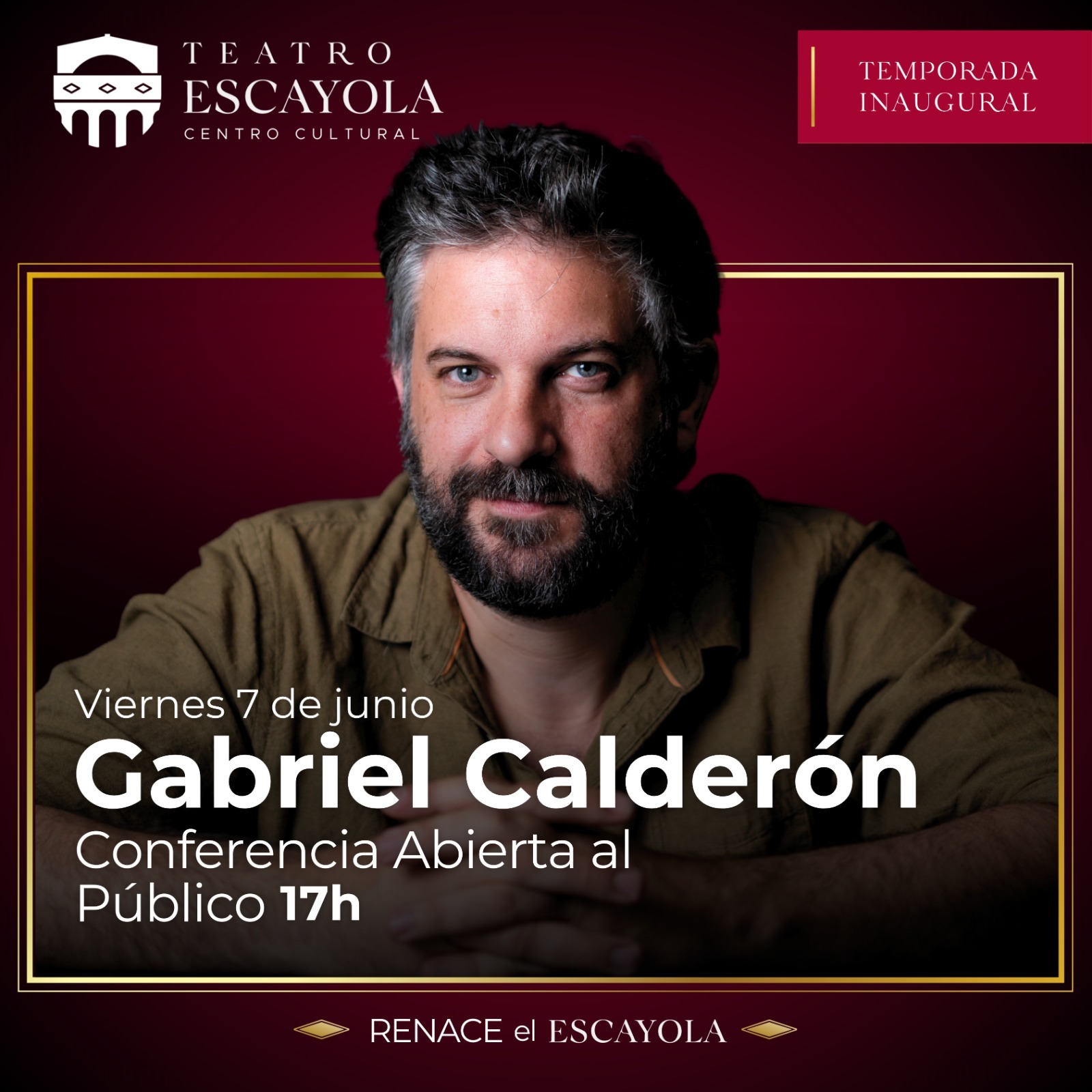 Teatro Escayola, Gabriel Calderón, conferencia abierta