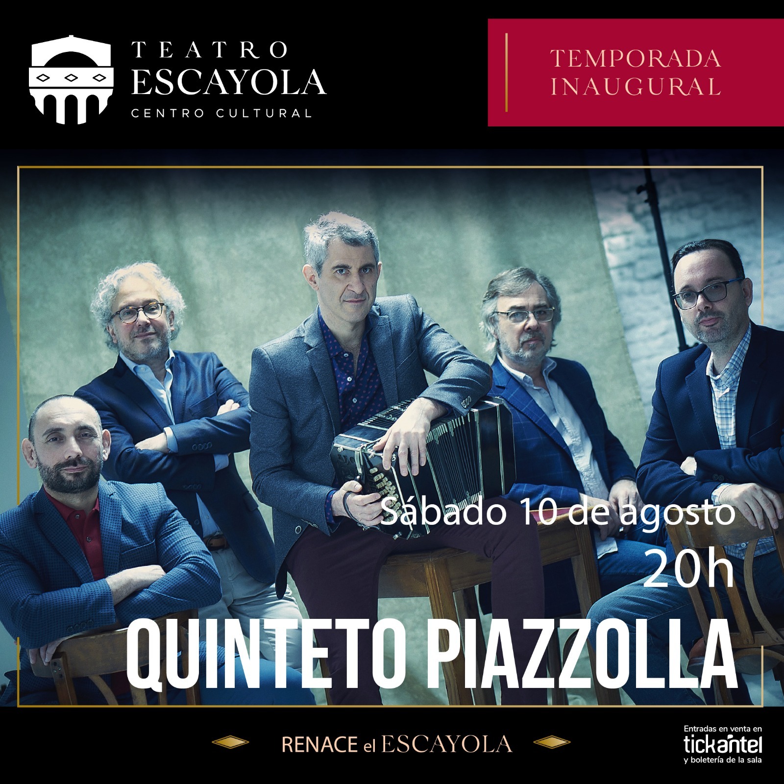 Quinteto Piazzolla en Teatro Escayola