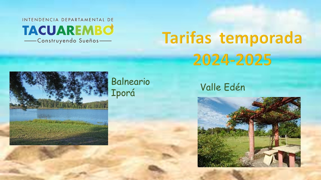 Tarifas campings Balneario Iporá y Valle Edén