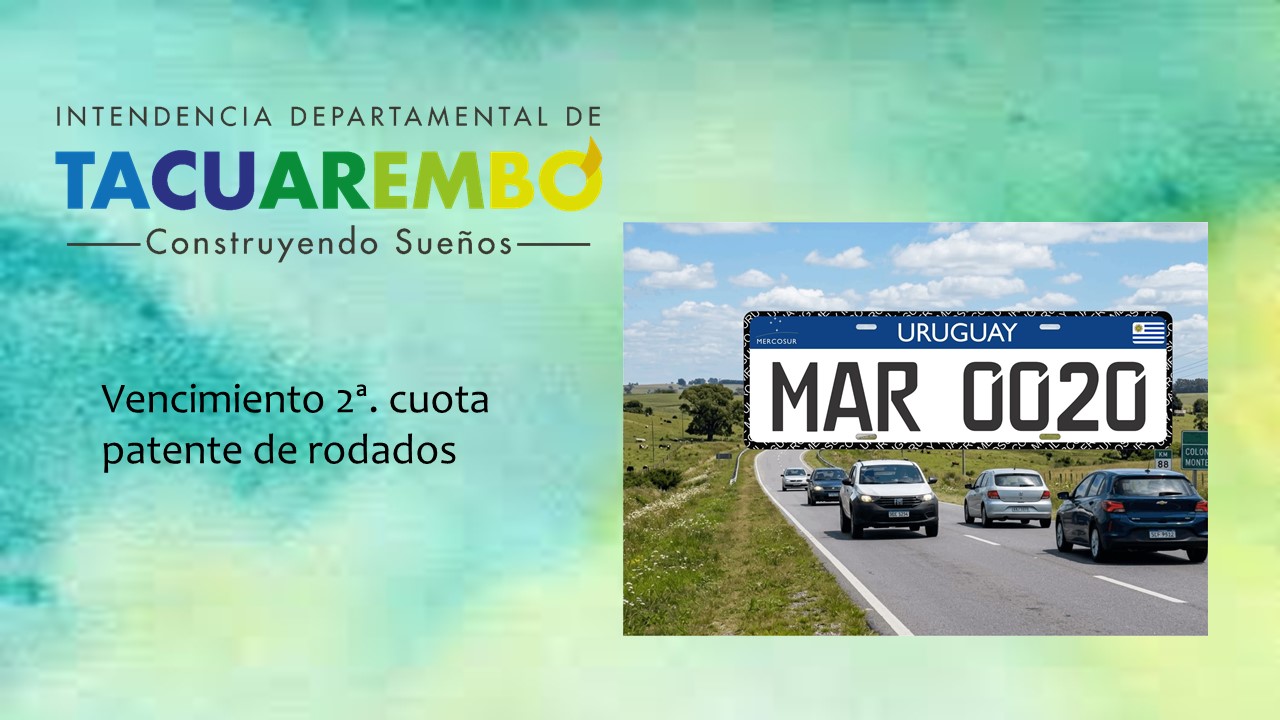 Vencimiento 2ª. cuota patente de rodados